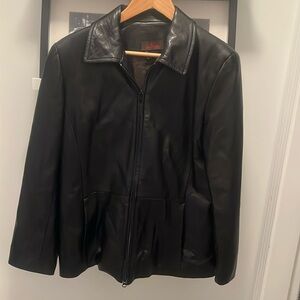 DANIER Black Leather Jacket size L